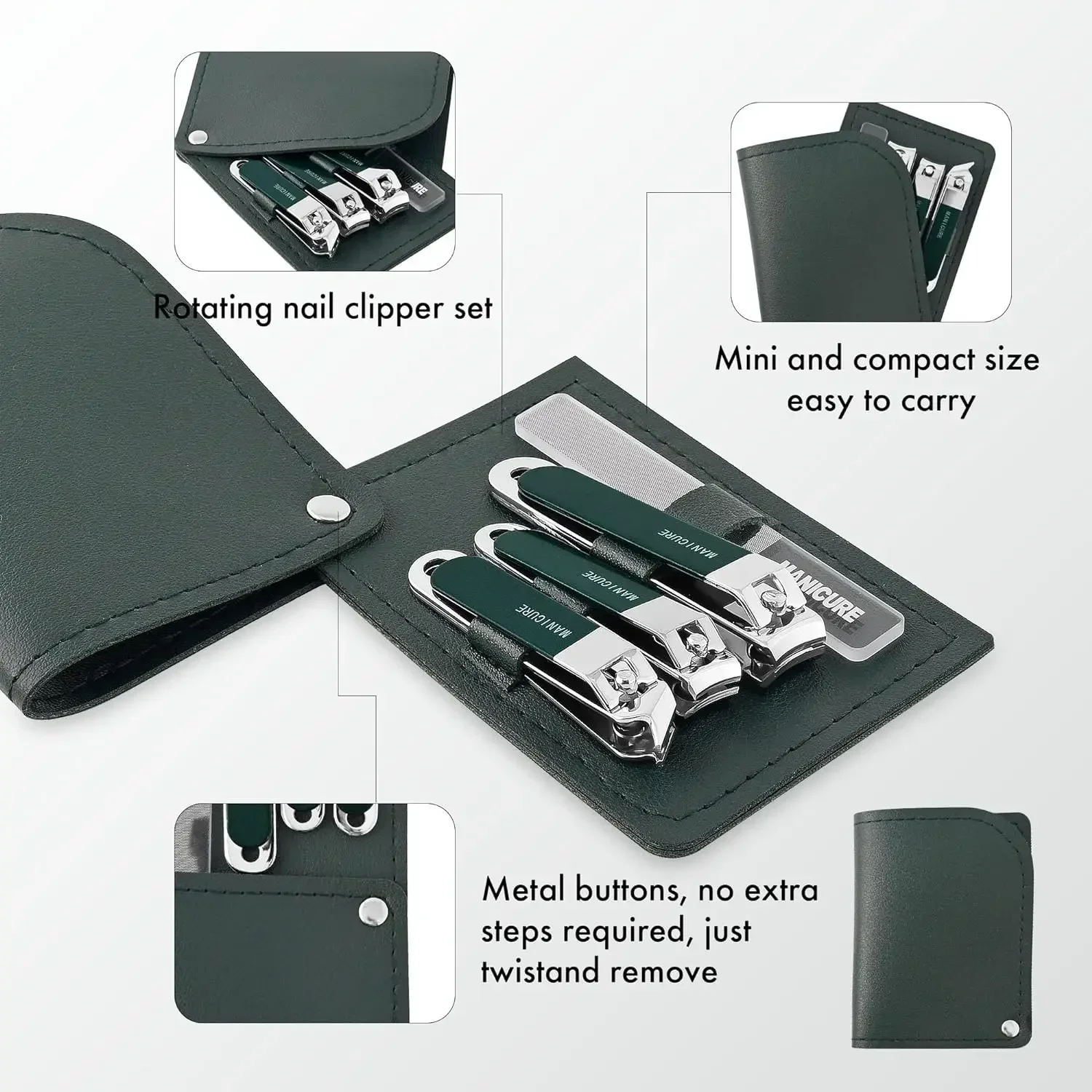 ,4 Pcs Men/Women Nail Clippers - Mens Grooming Travel Kit ulasan dan harga