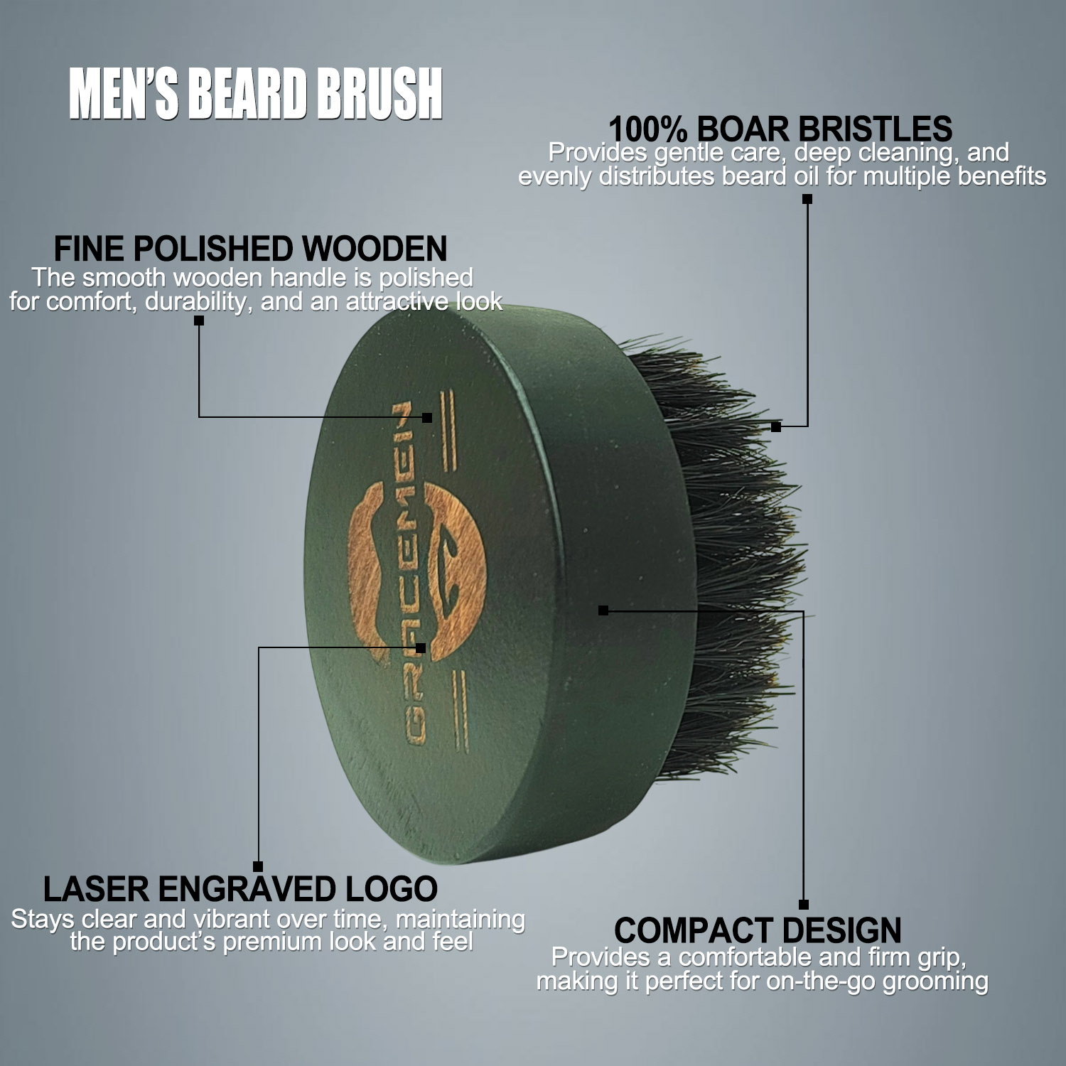 Round Beard Brush for Men – 10 - Men Grooming Hygiene ulasan dan harga