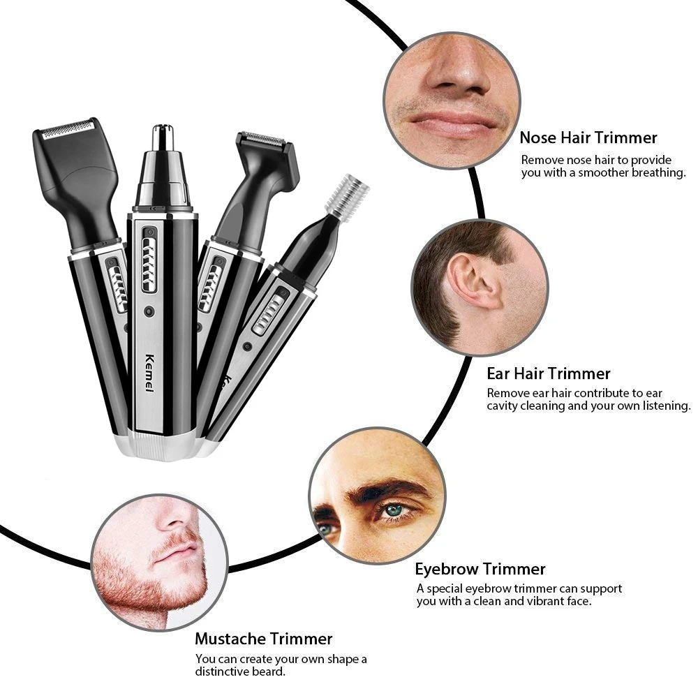 Kemei 4 in 1 trimmer for men E - Men Grooming Hygiene ulasan dan harga