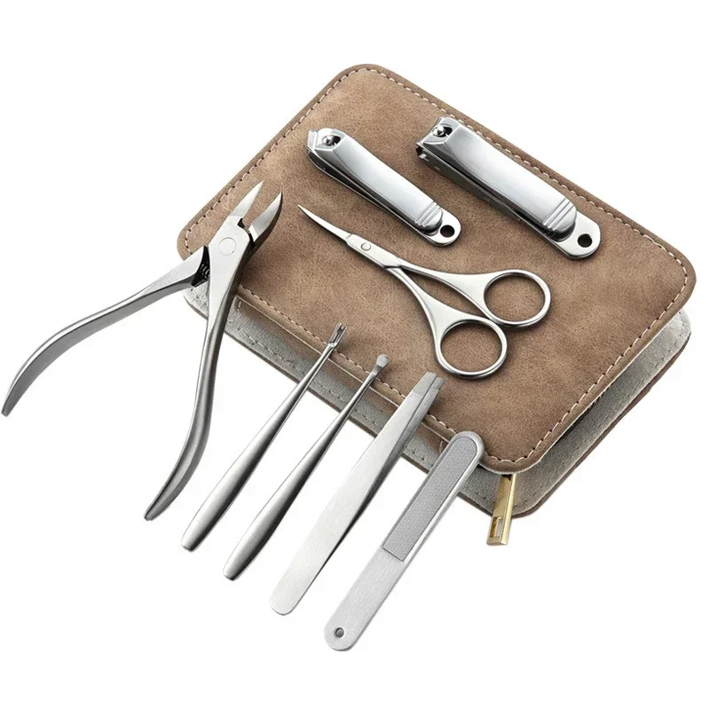 8/12pcs Professional Manicure  - Mens Grooming Travel Kit ulasan dan harga